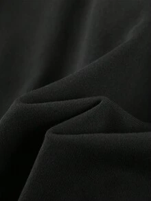 2pcs/Set Young Girls Casual Hoodie Sweatshirt, Children Winter Clothes, - Black - View 5