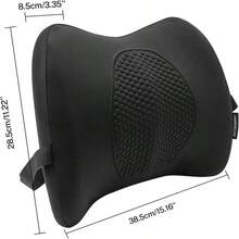 Lumbar Support Pillow Car, Foam And TPE Gel Lumbar Pillow Lower Back, Back Cushion Driving Chair Support Car Office Chair Wheelchair Black - 黑色 - 查看 3