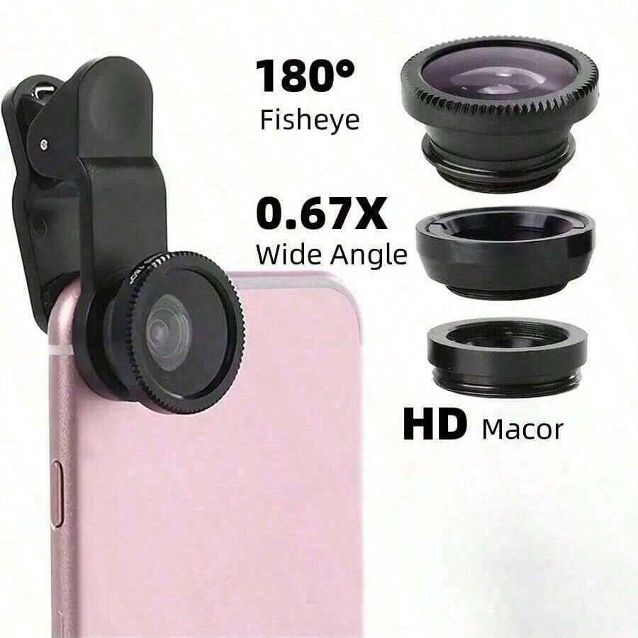 2025 New Triple-Function Mobile Phone Camera Lens Kit - Wide-Angle, Macro, And Fish-Eye Lenses - Suitable For Smartphone Photography Accessories, Portable Devices, And Selfies, Suitable For Summer Vacations, Travel, Creative Photography, Social Media Content Creation, Video Blogs, Etc. Phone Lens Accessories. Halloween Party, Christmas And New Year Photo Tools.