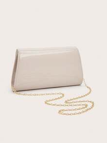 闪亮、耀眼、奢华、迷人、优雅、精致的大号漆皮女士手拿包、晚宴包、派对手提包，配有可拆卸链条肩带，适合婚礼、派对、舞会等场合，采用天鹅绒材质，时尚优雅，适合女孩、女士、大学生、年轻职业女性和上班族。