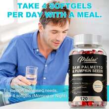 PSLALAE Aceite De Semilla De Calabaza Y Saw Palmetto 2 En 1: Favorece La Salud Del Tracto Urinario Y La Vejiga, Y Mantiene Una Vitalidad Saludable - 120 Unidades - 120 cápsulas - Ver 5