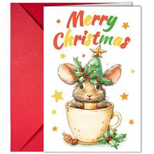 Zestaw 5 uroczych, kreskówkowych kartek świątecznych z kopertami