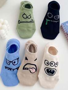 5 pares de calcetines de vestir informales, de corte bajo, para hombre, transpirables, livianos, que eliminan los olores, con absorción de humedad, para el gimnasio - Multicolor - Ver 5