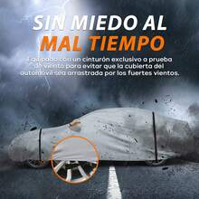 Cubierta para Auto,Funda de Coche Exterior para Camionetas, Funda para Coche con Cremallera Antiarañazos, Lona para Auto Impermeable, Antipolvo,Antilluvia y Antiuv, Protege tu Coche de Arañazos - Plata - Ver 4