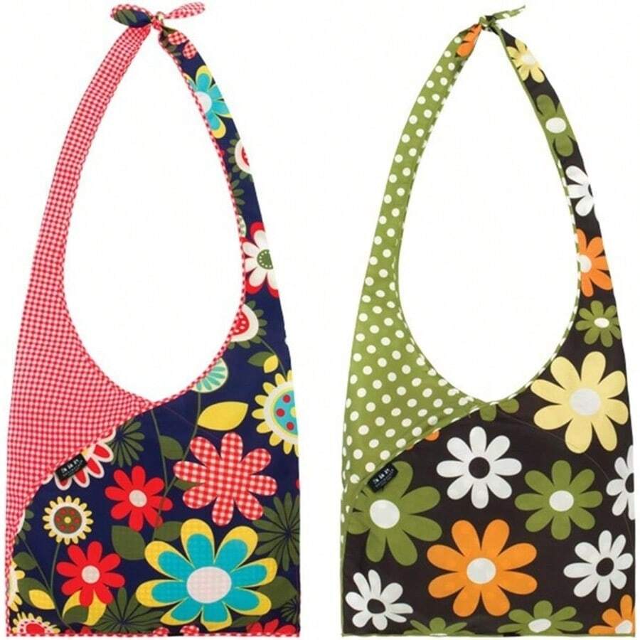 A66772c Set Of 2 Slingsax Bags Gingham And Dot