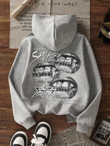 1pc Tween Girl Thermal Lined Thick Warm Sweatshirt, Young Student Clothing, Suitable Autumn/Winter Long Sleeve Top