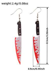 1 Paar rote Taschenmesser Tropfen Ohrringe für Frauen für Halloween Party Schmuck Halloween Geschenk