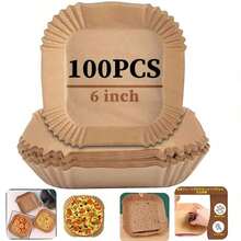 50/100pcs Square Air Fryer Liners, Non-Fry Disposable Liner Sheets For Air Fryer/Oven/Microwave – Perfect For Chicken Nuggets, Burgers, Tempura, Fries, Meat & Vegetables Greaseproof Parchment Paper . Baking Paper . Silicone Coated Paper ​​Kitchen Essential . Household Must-Have . Labor Day Gift​, Back To School
