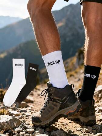 5 Pairs Men's Sports Socks For Hiking, Running, Climbing, Suitable For Autumn/Winter, Fashionable And Versatile For Both Men And Women