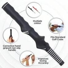 Right - Handed Grip Trainer U2013 Swing Correction HandWrist Positioning, Anti - Slip Grip - 黑色高爾夫球握把右手 - 查看 3