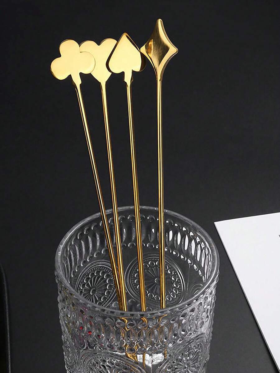 1pc Stainless Steel Cocktail Stirrer, Bar Mixing Stick, Beverage Drink Stirrer - Multicolor - View 1