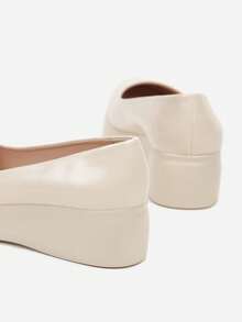 Weiche, bequeme Pumps mit Keilabsatz für Damen, lässige Arbeits-/Büroschuhe - Beige - Übersicht 6