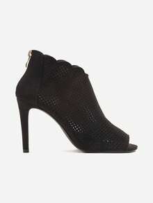 Elegant Pointed Toe Cutout Booties - Women's Summer Party Shoes - Black - View 3