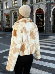 Women's Elegant Long Sleeve Turndown Collar Button Fleece Casual Street Minimalist Regular Jacket, Autumn/Winter