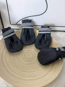 4 件套软底狗鞋，可调节爪子保护器，适用于中型/大型犬，防滑耐用防水透气雨靴，适用于金毛猎犬、拉布拉多犬 - 藍色 - 查看 9