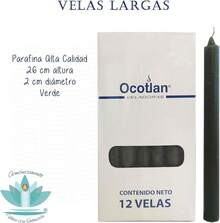 VELA PARAFINA ALTA CALIDAD - Verde - Ver 3