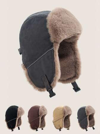 1 pieza Gorro con orejeras térmico y a prueba de viento, gorro de invierno cálido para hombres y mujeres, adecuado para ciclismo y actividades al aire libre