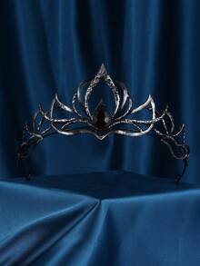 Gothic Crown, Queen Crown Headpiece, Witch Crown Headband, Costume Accessories, Suitable For Halloween, Masquerade And Other Occasions,Wedding Hair Accessories - Black - View 5