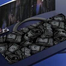 1 件美元图案鼠标垫，大号游戏鼠标垫，多尺寸键盘桌垫，带缝边，适用于办公桌、家庭办公室，鼠标垫桌面配件 - 彩色 - 查看 7