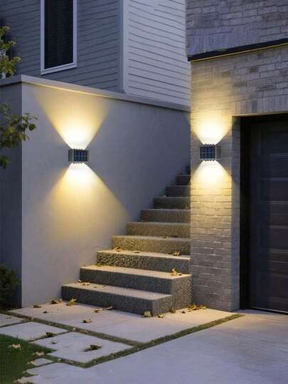 1/2 Stücke 10 LED Solar Wandleuchte, Warmweiß/Weiß Licht Ni-MH Batterie Sicherheitsbeleuchtung Nachtlicht mit Lichtsensor, Outdoor Garten Dekor Atmosphäre Licht, Garten Straßenbeleuchtung, Outdoor Flurbeleuchtung und Innen Tischlampe, Weihnachtsdekoration, Halloween Dekoration, Geschenk zum Schulanfang