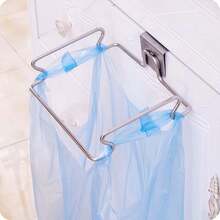 1pc Stainless Steel Kitchen Trash Bag Holder - Easy To Install, Wall-Mounted Garbage Storage Rack, Suitable For Cabinet Doors, Vegetable Scrap Rack | Modern Garbage Solution | Stainless Steel Rack, Trash Bag Holder - Silver - View 8