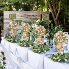 D6 Set Baby Shower Bear Table Centerpieces Decortion Sage Green Bear With Eucalyptus Wreath Wood Slices Welcome Baby Table Toppers For Boy Or Girl Gender Reveal Party Favors - Gấu Xanh - Xem 4
