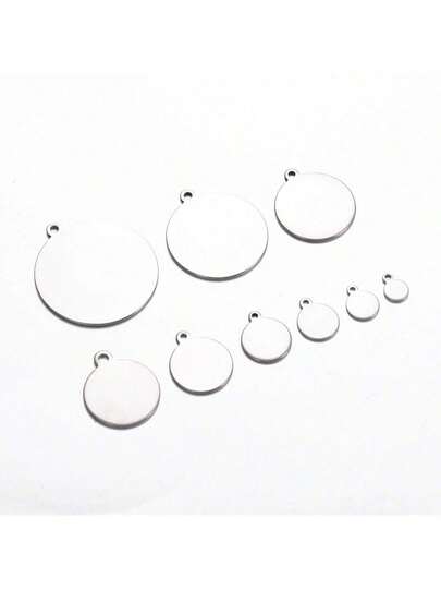 Stainless Steel Geometric Round Pendant Small Pendant Multi-Specification Outer Hole Round