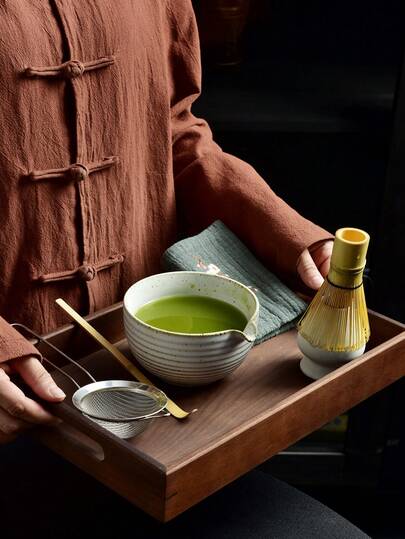 6 Peças Conjunto de Tigela de Matcha Vintage, Batedor de Matcha, Colher de Matcha e Suporte Cerâmico para Batedor, Conjunto de Chá de Viagem Cerâmico, Adequado para Cerimônia de Chá de Matcha Japonesa, Amantes de Matcha, Festa de Chá em Casa, Presente de Casamento, Presente do Dia das Mães, Presente para Mãe, Presente para Namorada