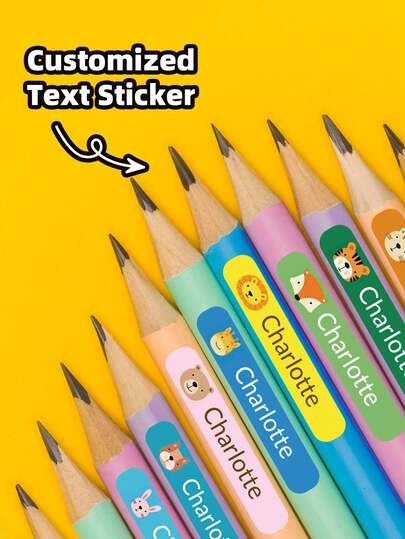 1~240 unidades Etiquetas personalizadas con nombre a prueba de agua, etiquetas con nombre coloridas - Diseño de iconos de animales adorables, colores vibrantes, fácil de identificar, personalizables con texto e iconos, adecuadas para todas las edades, excelentes para organización del hogar, la oficina y los viajes, autoadhesivas, brillantes y llamativas, diseño personalizado de alta calidad, perfectas para etiquetar artículos personales.