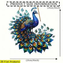 Captor de lumini 2D plat în formă de păun - cu decor cu lanț agățat, nu necesită electricitate - decorațiune elegantă pentru casă, birou, grădină, curte - cadou perfect pentru iubitorii de păsări, casă nouă, nuntă - decor cu animale în stil boem, efect de vitraliu albastru-verde-auriu, design de captare a luminii, 2D plat