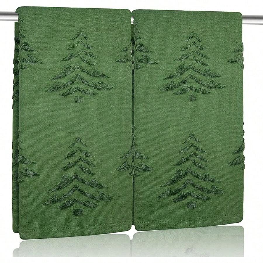Towels - Olive Green Christmas Tree - View 1