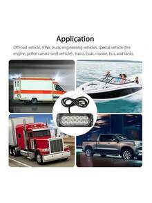 1par Lateral Faro Led Barra Estrobo Escolta Patrulla Auto - amarillo azul - Ver 3