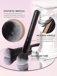 MAANGE 27pcs/30pcs Professional Makeup Brush Set, Soft Fiber Material, Portable, Includes Foundation Brush, Eyeshadow Brush, Eyebrow Brush, Travel Makeup Brush Set, Makeup Brush Set, Makeup Brush Kit, Makeup Brush Set, Complete Makeup Tools, Makeup Brush Set, Makeup Gift Set - Black - View 7