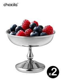 choxila 1 pièce Bol à glace en acier inoxydable, coupe à dessert, plateau, porte-bougie, bol à collation, plateau à fruits, pour la maison, le restaurant, la cuisine, la cour, la Fête nationale saoudienne, la rentrée scolaire