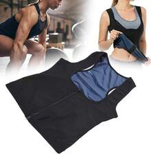Chaleco Sauna para Mujer, Chaleco de Sudor, Camiseta sin mangas de sauna con corsé delgado,  para Mujer Gym, Corsé de entrenador de cintura, Chaleco con cremallera Reducir Cintura Abdomen (S/M) - 2XL / 3XL - Ver 3