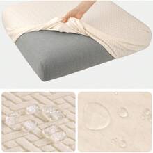 Waterproof Couch Cushion Covers, Stretch Sofa Seat Cushion Slipcovers Solid Washable Furniture Protector Suitable For Armchair Loveseat Sofa (Beige, 3 Pcs)