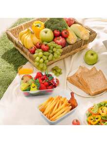 50pcs Plastic Food Storage Containers, Stackable And Microwave , With Lids - 50 Ml, Suitable For Meal Prep And Takeout, Durable Rectangular Bento Boxes - Transparent - View 7