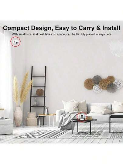 1pc Intelligent Mini Ultra HD 1080P Camera Supports 2.4G WIFI Connection, Panoramic Tilt Functions, Infrared Night Vision, Two Way Voice Intercom Automatic Tracking Which Is Very Office Home Security Monitoring The Elderly/Teenagers/Pets. view 7