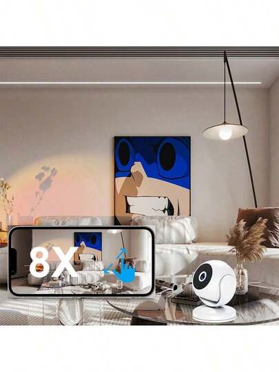 1pc Intelligent Mini Ultra HD 1080P Camera Supports 2.4G WIFI Connection, Panoramic Tilt Functions, Infrared Night Vision, Two Way Voice Intercom Automatic Tracking Which Is Very Office Home Security Monitoring The Elderly/Teenagers/Pets. view 8