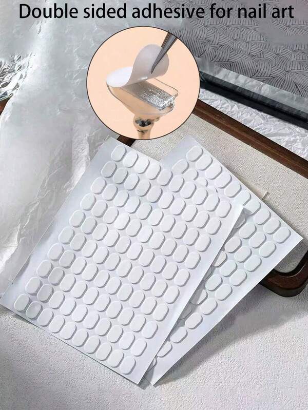 300/500pcs Nail Adhesive Stickers, Double Sided Transparent Tape For Press On Fake Nails, Traceless & Easy Application, Nail Art Glue Clay Tool Set For Home Salon And Beginners