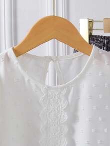 Girls' Casual White Long Sleeve Shirt, Fashionable & Versatile, Autumn 2025 New Arrival - White - View 2