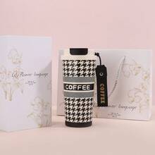 500ml Stainless Steel Coffee Cup, Dual Drinking Modes With Straight Drinking Mouth And Straw, 24-Hour Cooling, 12-Hour Heating, Stainless Steel Glass Cup, Car Cup, Floral Insulated Coffee Pot, Stainless Steel Material, Good Sealing Performance, Double-Wall, Suitable For Cold And Hot Beverages, Portable Design, Great For Office, Home, Travel, Camping, Christmas Gift, And Gift-Giving Occasions