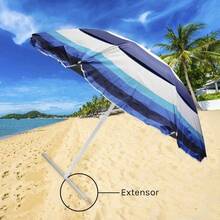 Sombrilla para Playa porttil, sombrilla para Mesa de Jardin, terrazas, Patio, Aire Libre, Camping, Exteriores con Filtro Rayos 3, AzulPlata - Azul/Plata - Ver 7