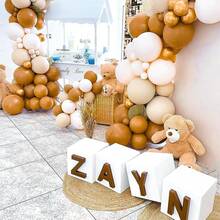 PartyWoo - Globos blancos de 120 piezas de diferentes tamaños, paquete de 18, 12, 10, 5 pulgadas, kit de de globos de látex blanco mate para boda, novia, graduación, shower, decoraciones de - Marrón-f10 - Ver 6