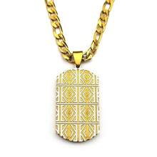 Stil hip hop din oțel inoxidabil, geometric, Dog Tag, pandantiv, colier pentru bărbați, culoare aurie, lanț cu farmecul, bijuterii punk masculine, cadou