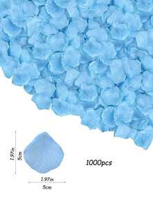 5000/2000/1000/500/100 Pcs Pink Rose Petals, Suitable For Wedding, Romantic Proposal Decor, Flower Girl Tabletop, Baby Shower, Rose Decor, Decorative Roses, Party & Holiday Decor, Valentine's Day, Mother's Day Decoration - Light Blue - View 5