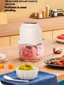 1pc 350ML Wireless Multifunctional Electric Food Processor, 40W Power, Silicone Gasket, Anti-Slip, Good Texture And Quality, Convenient. Home Food Processor, Cooking Assistant, Suitable For Baby Food Preparation And Cooking Ingredient Chopping