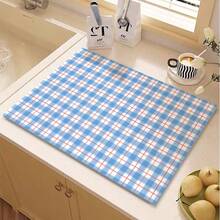 Ins Style Solid Color Striped High-End Diatomite Tablecloth Waterproof And Oil-Resistant Non-Washable Bar Pad, Heat-Insulating Table Pad, Cup And Plate Pad