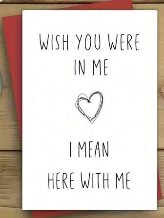 Wish You Were In Me Card, Miss You Valentine Card, Long Distance Relationship Card, Naughty Valentine's Day Card For Him Her, Funny Anniversary Birthday Card For Partner,Christmas