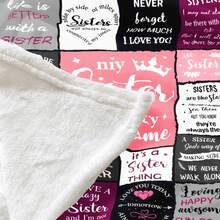 Sister Throw Blanket With Inspirational Quotes - Soft Fleece Blanket For Sisters, Perfect Gift For Sister, Best Friend, Or Family - Cozy Bedding For Women, Girls, And Teens - Sister Is Pretty Awesome Design